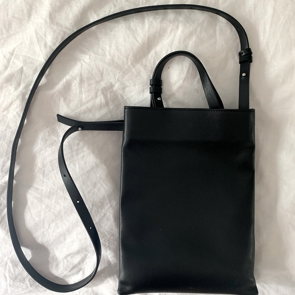 COS Black leather crossbody bag